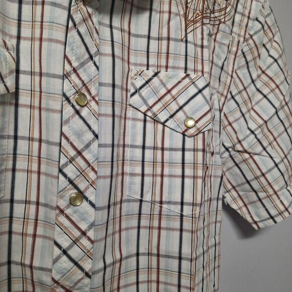 Marc Ecko Snap Down Shirt Short Sleeve Embroidered Mens Large Card Suite Poker T - Picture 9 of 13